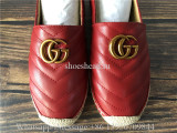 Gucci Pilar Leather Espadrilles Shoes Red