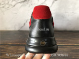 Verace Black Leather Shoes Red Suede