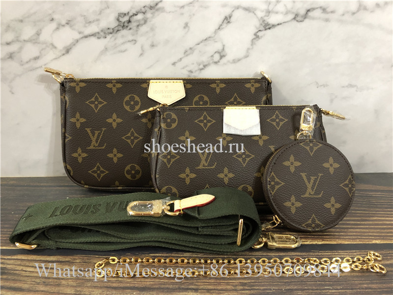 Original Louis Vuitton New M44823 Three Piece Suite Bag With Green Belt