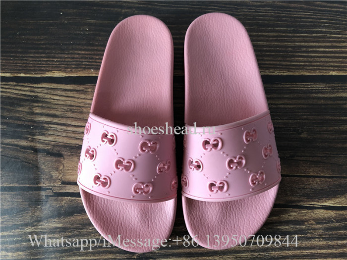 Gucci Rubber Cutout Slide Pink