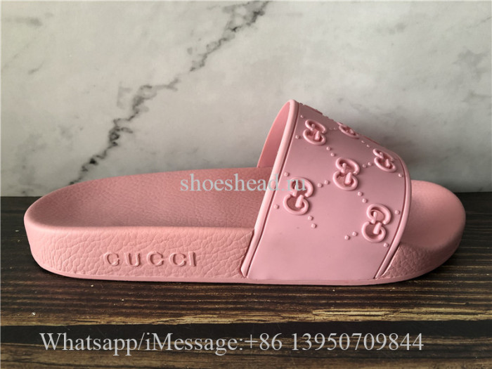 Gucci Rubber Cutout Slide Pink
