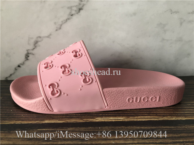 Gucci Rubber Cutout Slide Pink