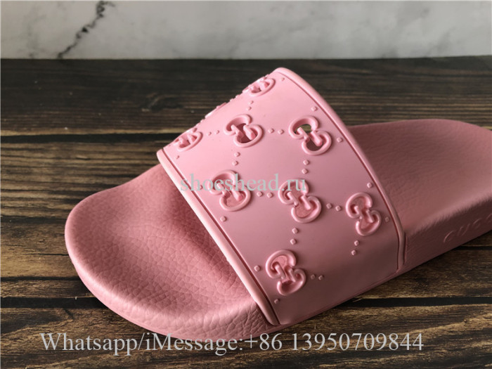 Gucci Rubber Cutout Slide Pink