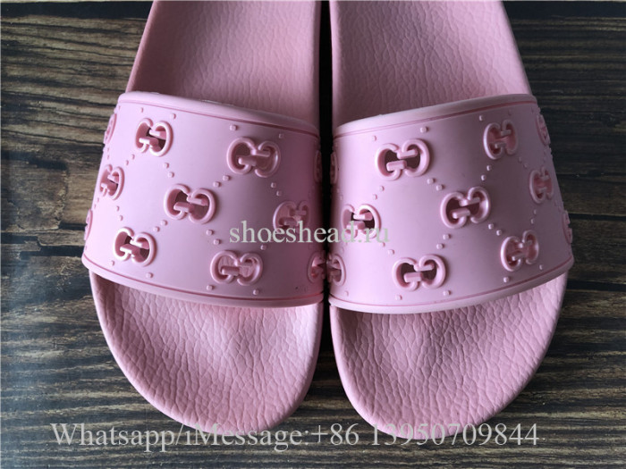 Gucci Rubber Cutout Slide Pink