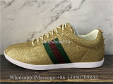 Super Quality Gucci Metallic Gold Glitter Bambi Sneakers