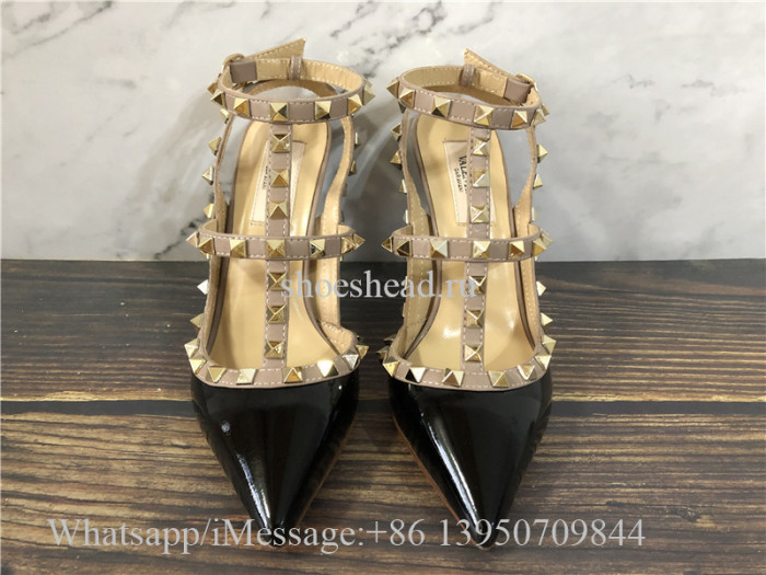 Valentino Garavani Patent Rockstud Caged Pump 100mm