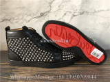 Christian Louboutin Spike Flat High Top Black Stadus