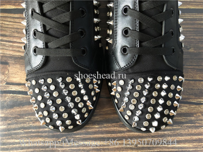 Christian Louboutin Spike Flat High Top Black Stadus