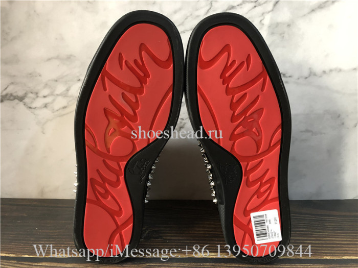 Christian Louboutin Spike Flat High Top Black Stadus