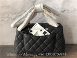 Original Chanel Coco Top Handle Bag Quilted Caviar With Snakeskin