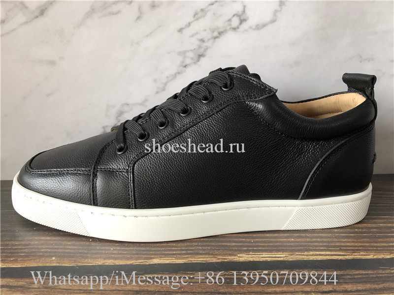 Christian Louboutin Flat Low Top Sneaker Black Leather