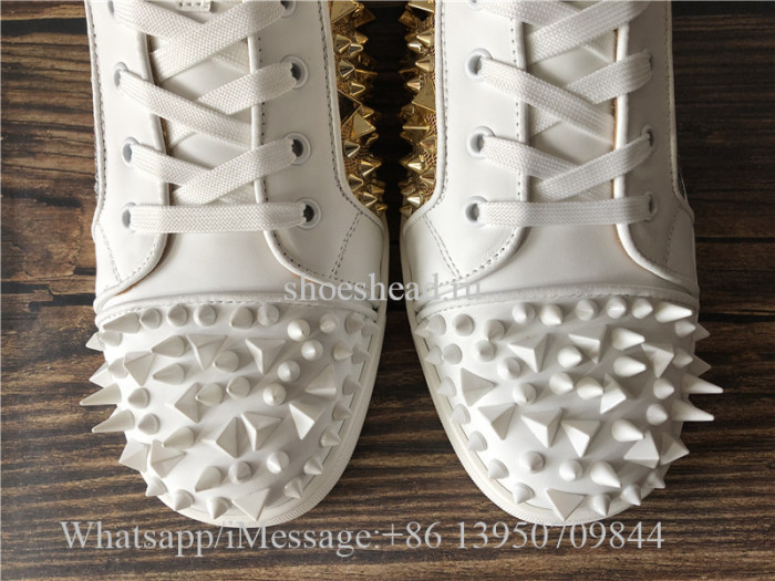 Christian Louboutin Spike Flat High Top Sneaker Diamond