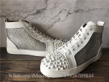 Christian Louboutin Spike Flat High Top Sneaker Diamond