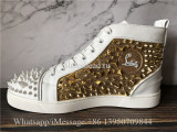 Christian Louboutin Spike Flat High Top Sneaker Diamond