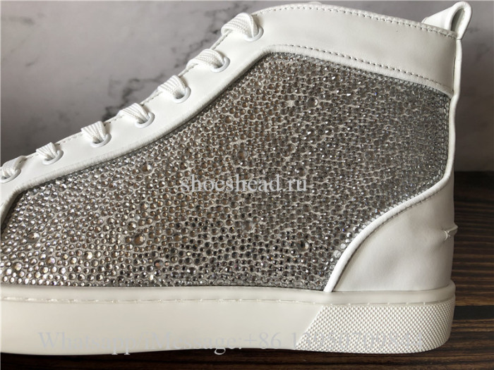 Christian Louboutin Spike Flat High Top Sneaker Diamond