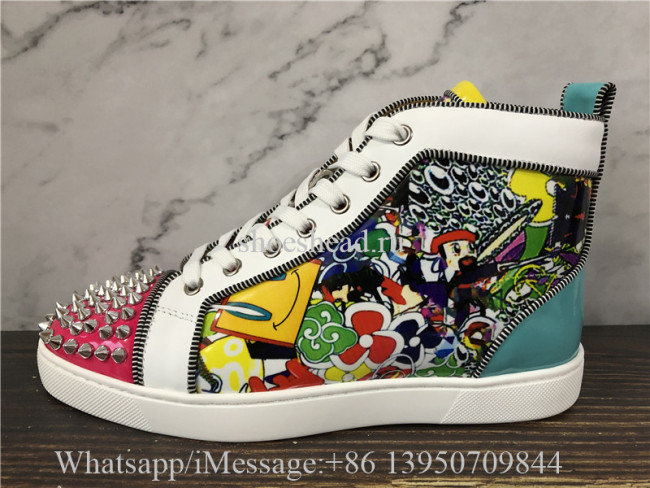 Christian Louboutin Spike Flat High Top Shoes