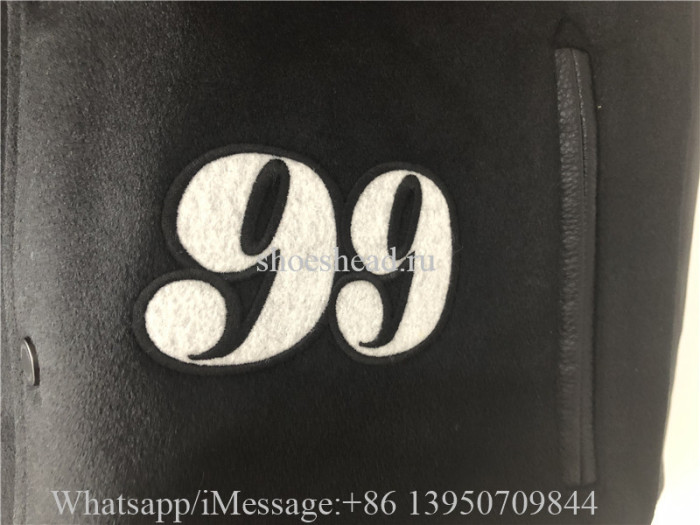 Off-White Logo-Patch Arrows Varsity Bomber Jacket