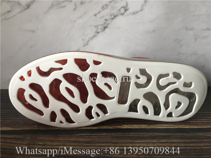 Super Quality Alexander McQueen Oversized Sneaker White Red Suede Air Bubble