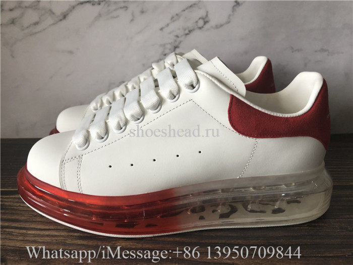 Super Quality Alexander McQueen Oversized Sneaker White Red Suede Air Bubble
