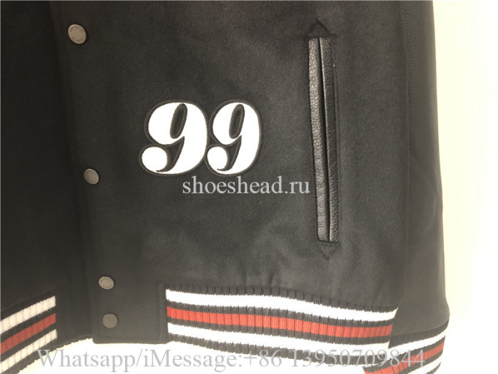 Off-White Logo-Patch Arrows Varsity Bomber Jacket