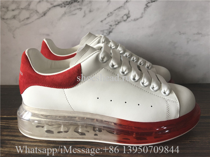 Super Quality Alexander McQueen Oversized Sneaker White Red Suede Air Bubble