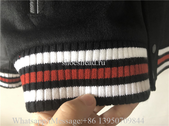 Off-White Logo-Patch Arrows Varsity Bomber Jacket