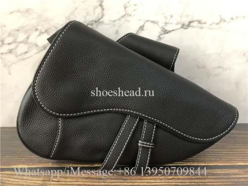 Original Quality Christian Dior Black Leather Saddle Bag