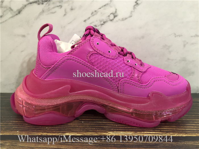 Super Quality Balenciaga Triple S Clear Sole Trainer Rose Pink
