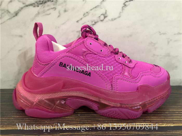 Super Quality Balenciaga Triple S Clear Sole Trainer Rose Pink