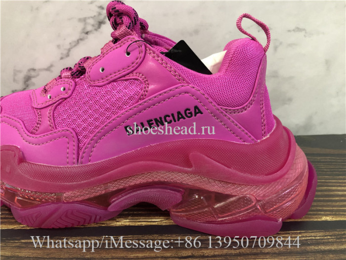 Super Quality Balenciaga Triple S Clear Sole Trainer Rose Pink
