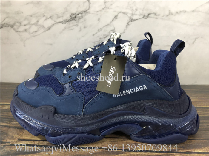 Super Quality Balenciaga Triple S Clear Sole Trainer Blue