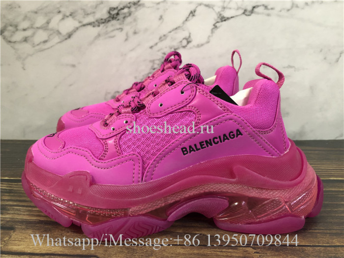 Super Quality Balenciaga Triple S Clear Sole Trainer Rose Pink