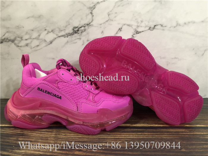 Super Quality Balenciaga Triple S Clear Sole Trainer Rose Pink