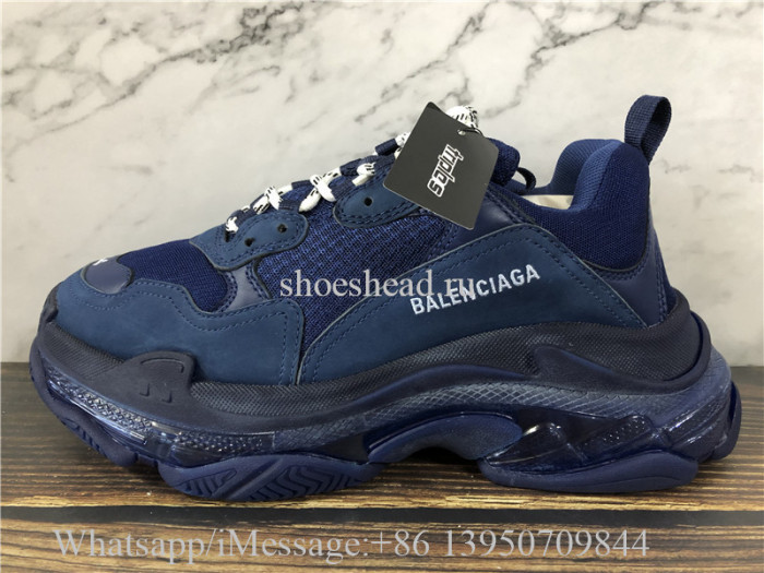 Super Quality Balenciaga Triple S Clear Sole Trainer Blue
