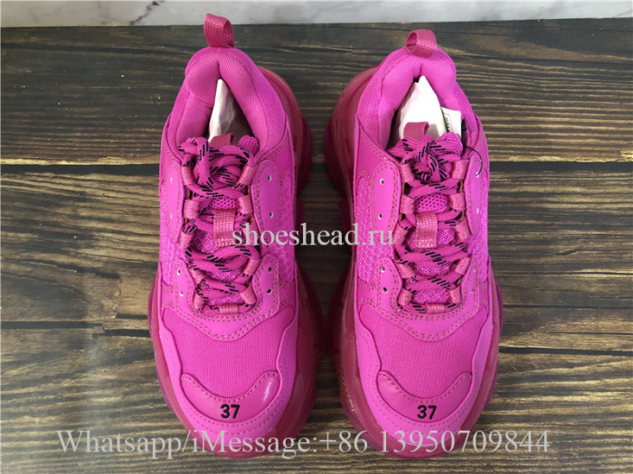 Super Quality Balenciaga Triple S Clear Sole Trainer Rose Pink