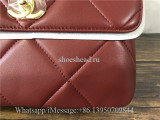 Original Chanel Lambskin Red Small Flap Bag With Top Handle