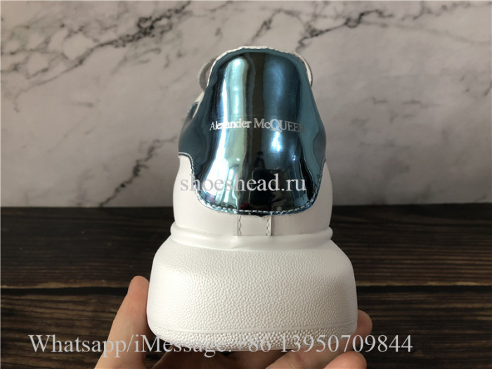 Super Quality Alexander McQueen Oversized Leather Platform Sneaker White Ballroom Blue