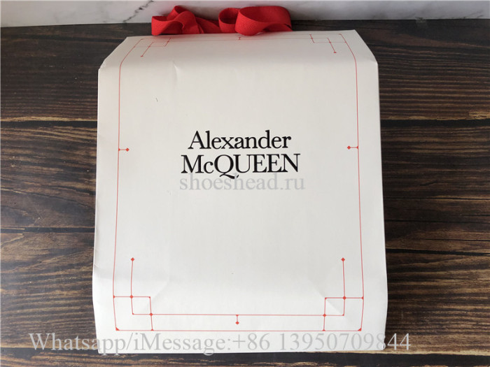 Super Quality Alexander McQueen Oversized Leather Platform Sneaker White Ballroom Blue