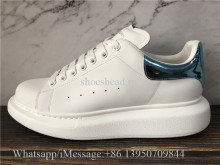 Super Quality Alexander McQueen Oversized Leather Platform Sneaker White Ballroom Blue