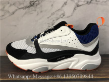 Super Quality Christian Dior B22 Sneaker White Calfskin Blue Technical Knit Orange