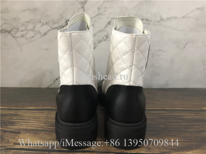 Chanel Lace-UPS Lambskin & Calfskin Ivory Black Boots