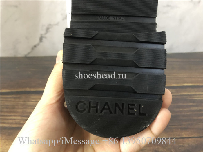 Chanel Lace-UPS Lambskin & Calfskin Ivory Black Boots