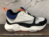 Super Quality Christian Dior B22 Sneaker White Calfskin Blue Technical Knit Orange