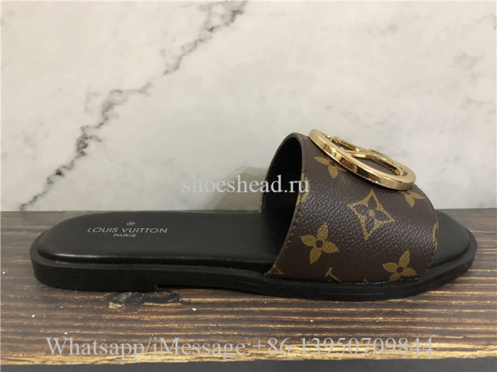Louis Vuitton Monogram Lock It Flat Mule Slide