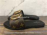 Louis Vuitton Monogram Lock It Flat Mule Slide