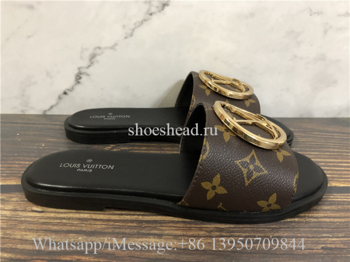 Louis Vuitton Monogram Lock It Flat Mule Slide