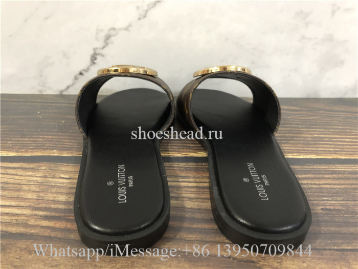 Louis Vuitton Monogram Lock It Flat Mule Slide