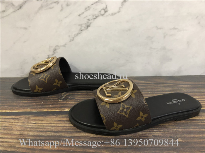 Louis Vuitton Monogram Lock It Flat Mule Slide