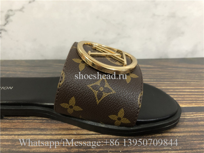 Louis Vuitton Monogram Lock It Flat Mule Slide