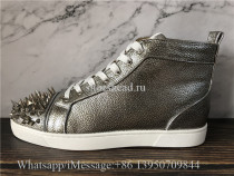 Christian Louboutin Spike Flat High Top Sneaker Sliver